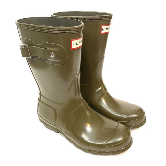 Hunter Shoes - Hunter Green Original Short Gloss Rain Boots 6